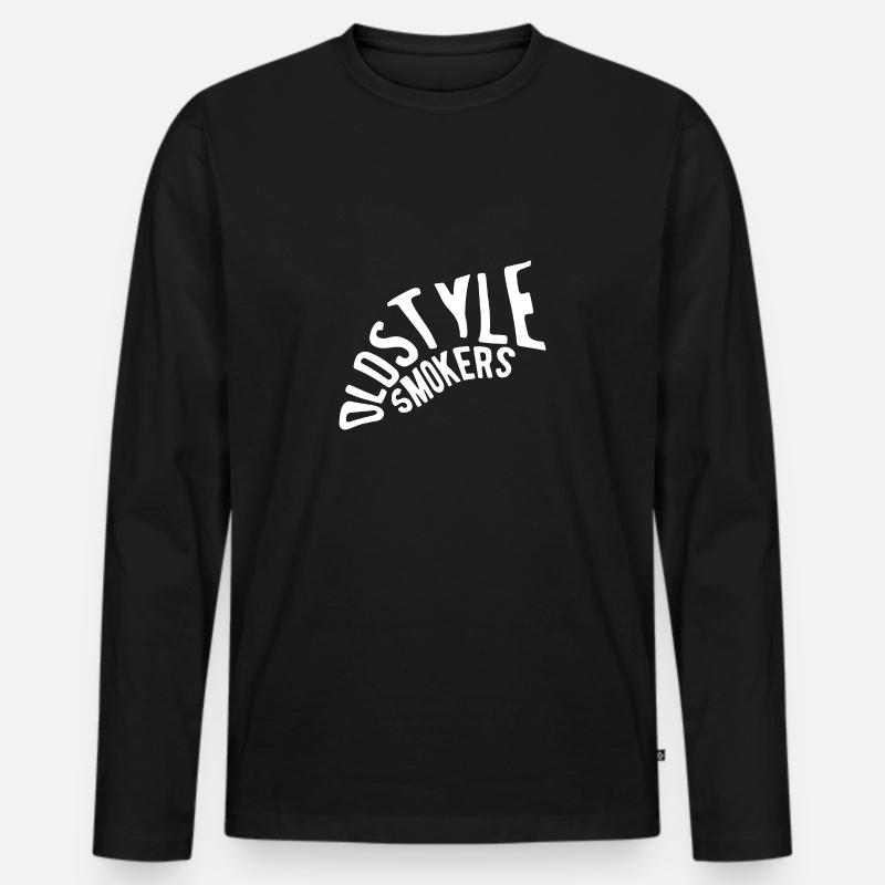 Oldstyle smokers - Männer Premium Bio Langarmshirt - Schwarz