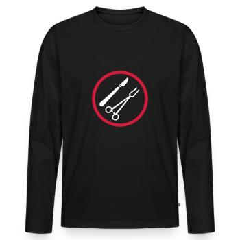 Medizin Skalpell Arzt, OP, Krankenschwester - Männer Premium Bio Langarmshirt - Schwarz - Vorne - Nico (187cm)