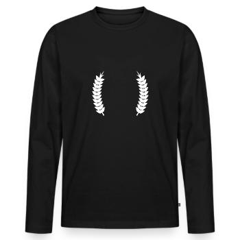 Ears of corn wreath - Men's Premium Organic Long Sleeve Shirt - black - Front - Nico (187cm)