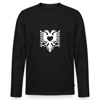 Republic of Albania Albania Shqipëria Tirana Albanians - Men's Premium Organic Long Sleeve Shirt - black - Front - Nico (187cm)