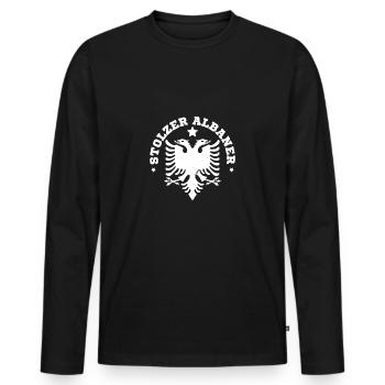 Republic of Albania Albania Shqipëria Tirana Albanians - Men's Premium Organic Long Sleeve Shirt - black - Front - Nico (187cm)