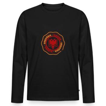 Republic of Albania Albania Shqipëria Tirana Albanians - Men's Premium Organic Long Sleeve Shirt - black - Front - Nico (187cm)