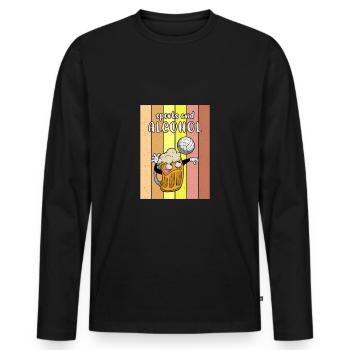 Volleyball Bier Biertrinker Volleyballtrainer - Männer Premium Bio Langarmshirt - Schwarz - Vorne - Nico (187cm)