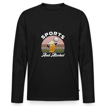 Volleyball Beer Beer Drinker Volleyball Coach - Men's Premium Organic Long Sleeve Shirt - black - Front - Nico (187cm)