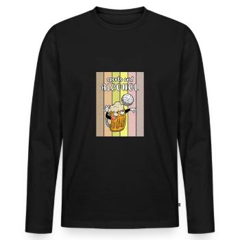 Volleyball Beer Beer Drinker Volleyball Coach - Men's Premium Organic Long Sleeve Shirt - black - Front - Nico (187cm)