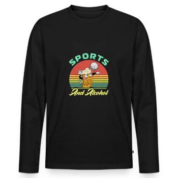 Volleyball Bier Biertrinker Volleyballtrainer - Männer Premium Bio Langarmshirt - Schwarz - Vorne - Nico (187cm)