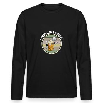 Volleyball Bier Biertrinker Volleyballtrainer - Männer Premium Bio Langarmshirt - Schwarz - Vorne - Nico (187cm)