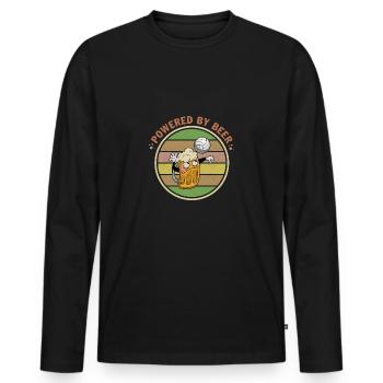 Volleyball Bier Biertrinker Volleyballtrainer - Männer Premium Bio Langarmshirt - Schwarz - Vorne - Nico (187cm)
