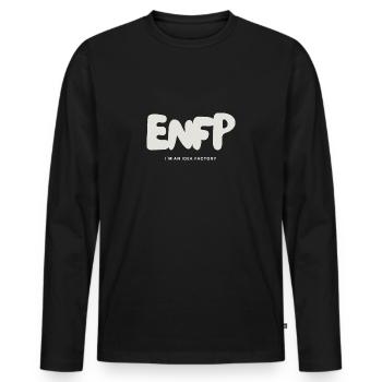 ENFP Myers Briggs MBTI Personnalité extravertie - T-shirt manches longues Premium bio Homme - noir - Devant - Nico (187cm)