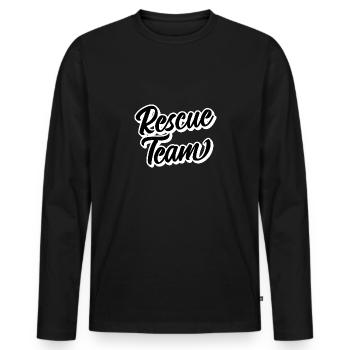Rescue Team - Men's Premium Organic Long Sleeve Shirt - black - Front - Nico (187cm)