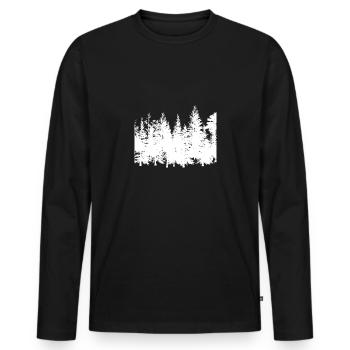 Forest Outline - Men's Premium Organic Long Sleeve Shirt - black - Front - Nico (187cm)
