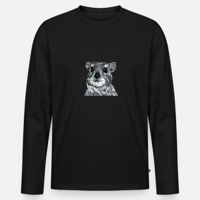 klippschliefer - Männer Premium Bio Langarmshirt - Schwarz
