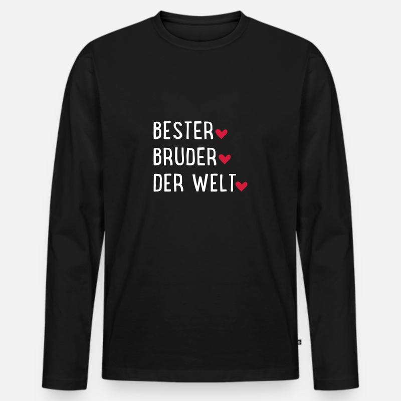 Bester Bruder der Welt - Männer Premium Bio Langarmshirt - Schwarz
