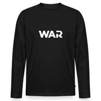 No War - Men's Premium Organic Long Sleeve Shirt - black - Front - Nico (187cm)