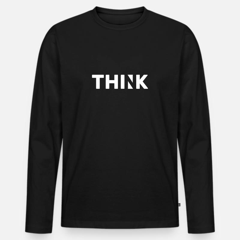 Think - Männer Premium Bio Langarmshirt - Schwarz
