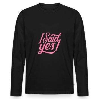 J’ai dit oui Fiancés Fiancés - T-shirt manches longues Premium bio Homme - noir - Devant - Nico (187cm)