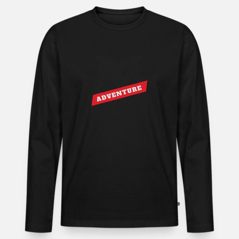 Adventure - Männer Premium Bio Langarmshirt - Schwarz