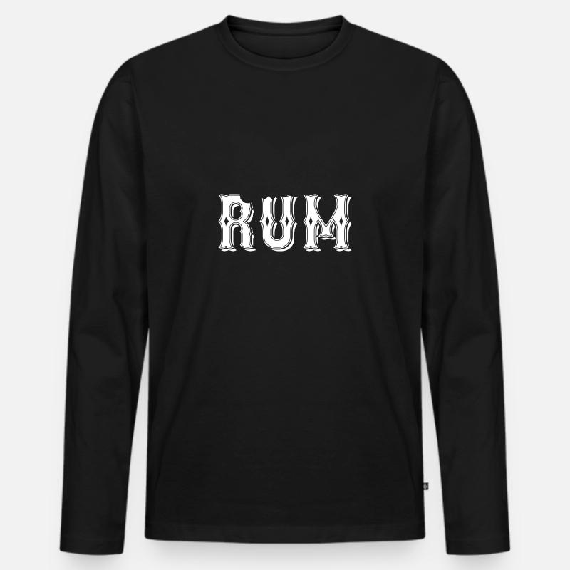 Rum - Männer Premium Bio Langarmshirt - Schwarz