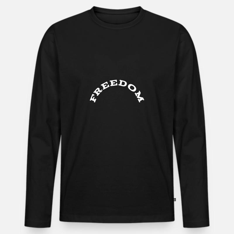 Freedom - Männer Premium Bio Langarmshirt - Schwarz