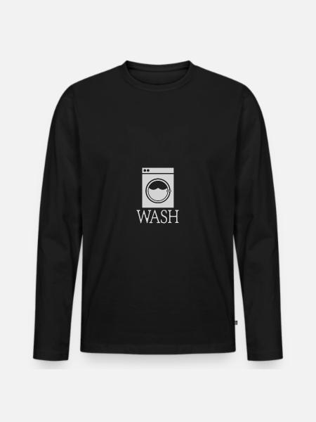 vask vaskemaskine gavevask vaskeri - Premium økologisk langærmet T-shirt til mænd - sort