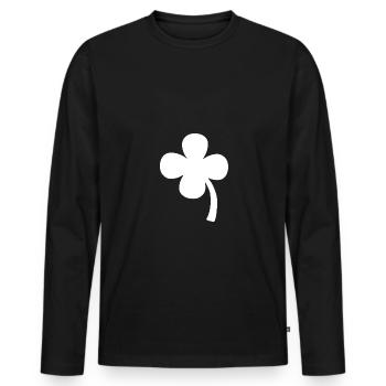 Graphic Clover Leaf - Männer Premium Bio Langarmshirt - Schwarz - Vorne - Nico (187cm)