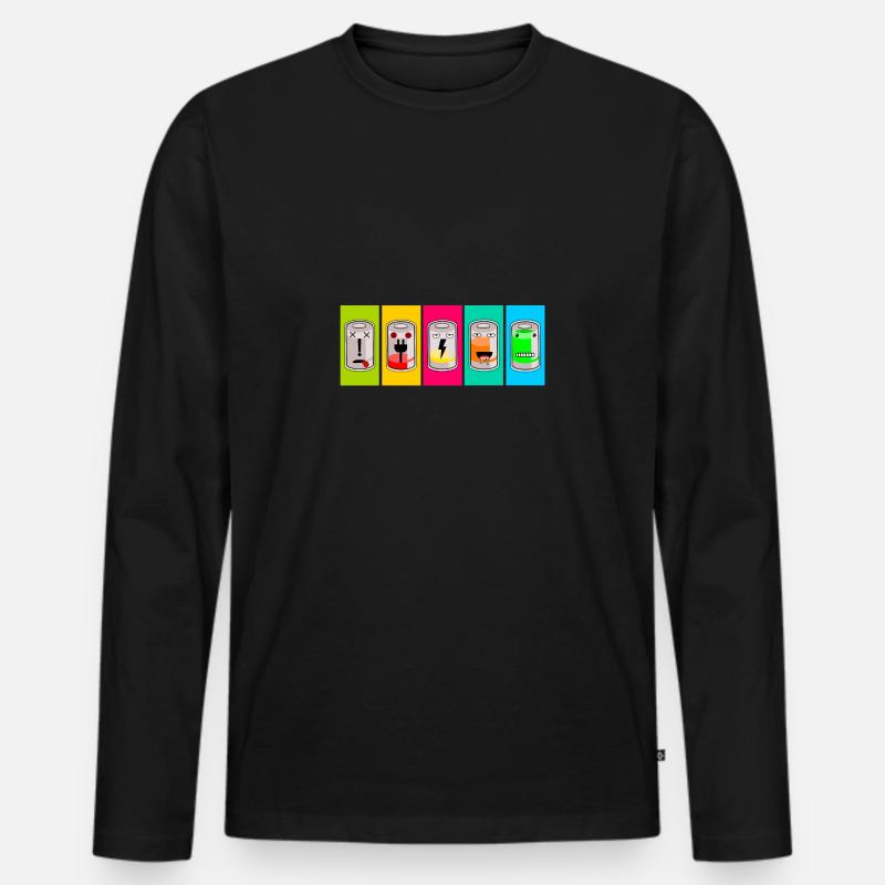 Batterien aufladen - Männer Premium Bio Langarmshirt - Schwarz