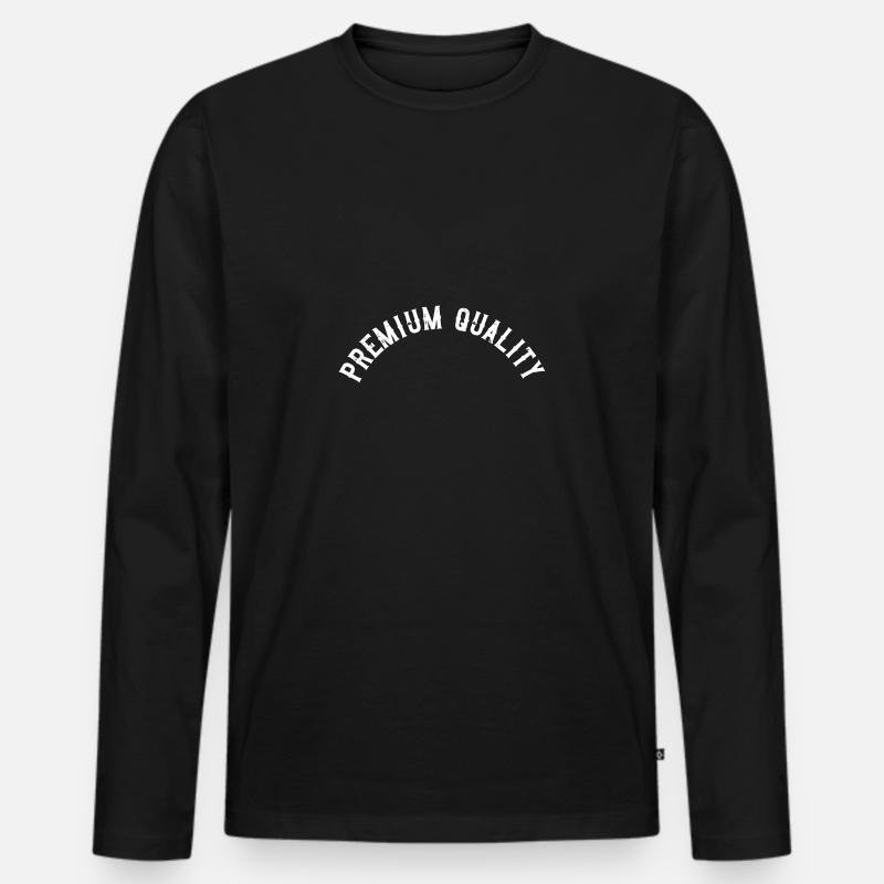 Premium Quality - Männer Premium Bio Langarmshirt - Schwarz