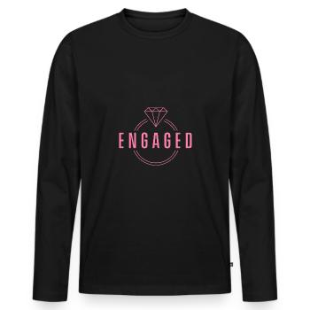 Fiancée Fiancée Fiancée Demande en mariage Fiancé - T-shirt manches longues Premium bio Homme - noir - Devant - Nico (187cm)