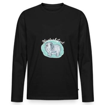 Masturbifant Geschenk Sex Lustig - Männer Premium Bio Langarmshirt - Schwarz - Vorne - Nico (187cm)