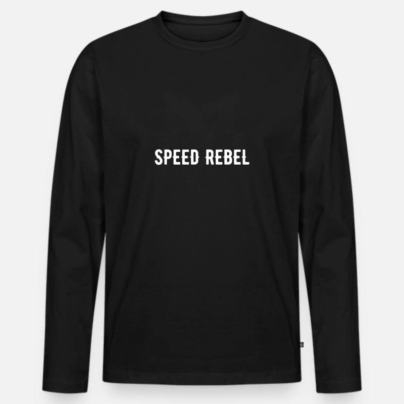 Speed Rebel - Männer Premium Bio Langarmshirt - Schwarz