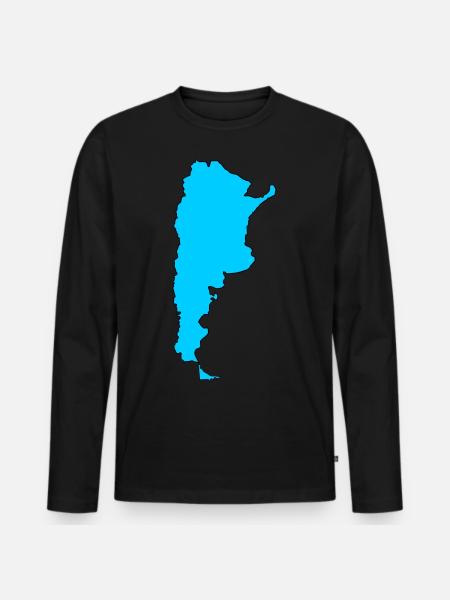 Argentina Map - Men's Premium Organic Long Sleeve Shirt - black