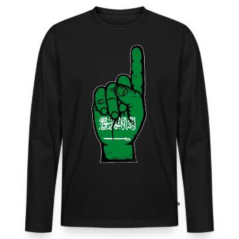 Saudi Arabia flag number 1 used - Men's Premium Organic Long Sleeve Shirt - black - Front - Nico (187cm)