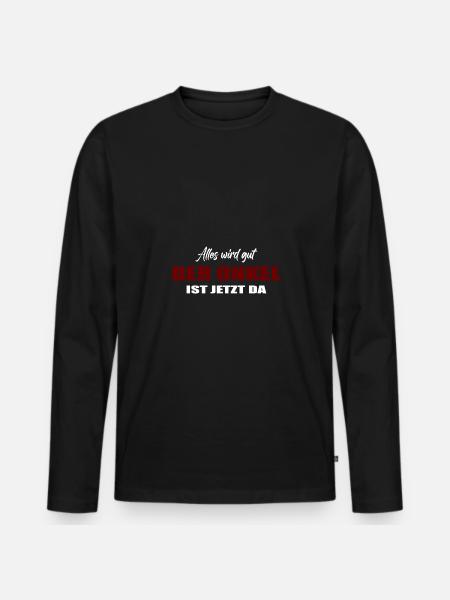 Onkel - Männer Premium Bio Langarmshirt - Schwarz