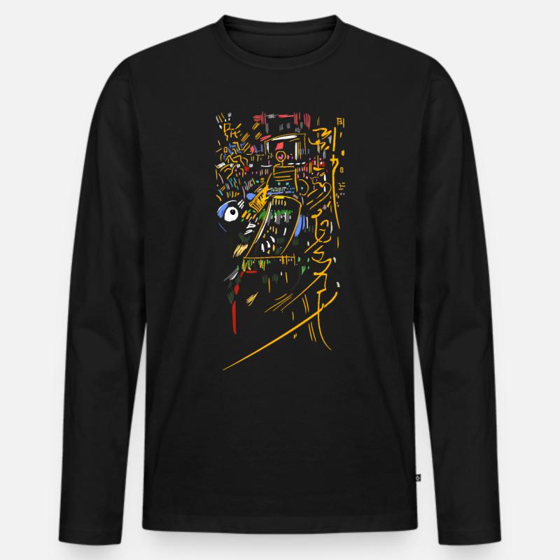 Abstrakt - Männer Premium Bio Langarmshirt - Schwarz