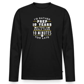 Prepping Prepper early - Men's Premium Organic Long Sleeve Shirt - black - Front - Nico (187cm)