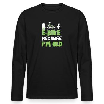 pension de vélo électrique - T-shirt manches longues Premium bio Homme - noir - Devant - Nico (187cm)