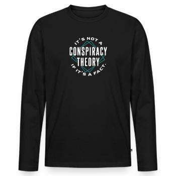 Conspiracy theory facts - Men's Premium Organic Long Sleeve Shirt - black - Front - Nico (187cm)