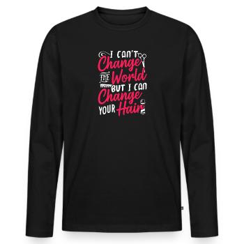Coiffure coiffure - T-shirt manches longues Premium bio Homme - noir - Devant - Nico (187cm)