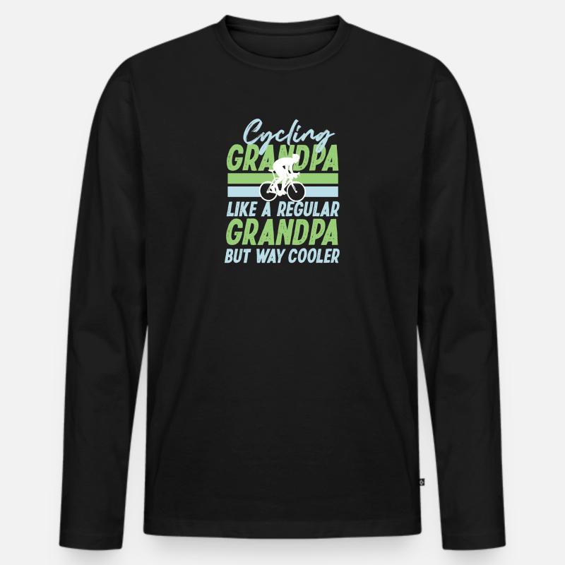 Fahrrad Opa - Männer Premium Bio Langarmshirt - Schwarz