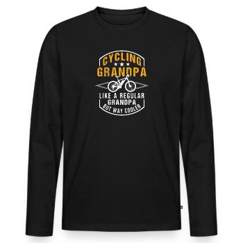 Vélo e-bike grand-père - T-shirt manches longues Premium bio Homme - noir - Devant - Nico (187cm)