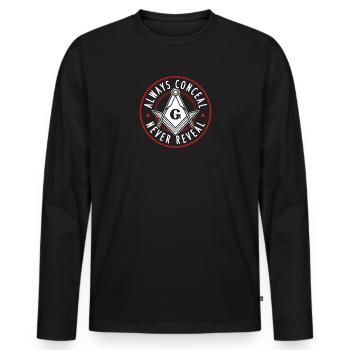 Masonic conspiracy theory - Men's Premium Organic Long Sleeve Shirt - black - Front - Nico (187cm)