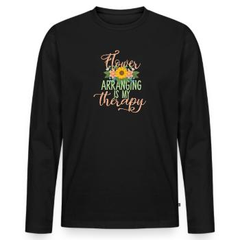 Florist Therapy Florist - Men's Premium Organic Long Sleeve Shirt - black - Front - Nico (187cm)