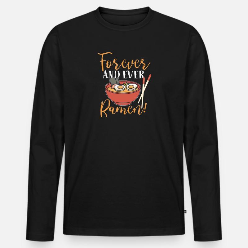 Ramen Liebe - Männer Premium Bio Langarmshirt - Schwarz
