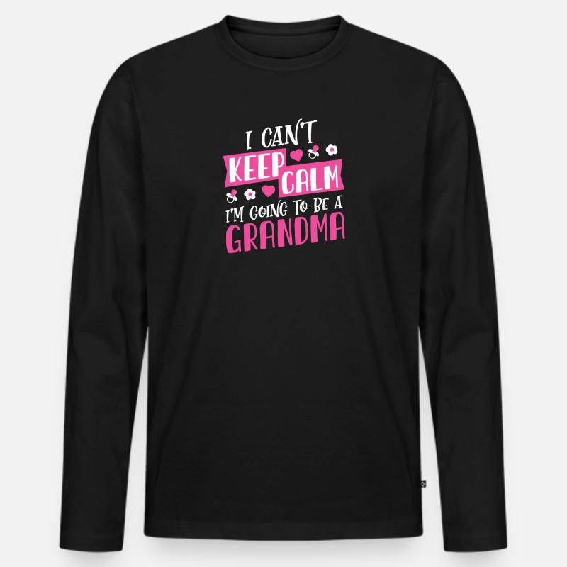 Werdende Oma Geschenkidee - Männer Premium Bio Langarmshirt - Schwarz