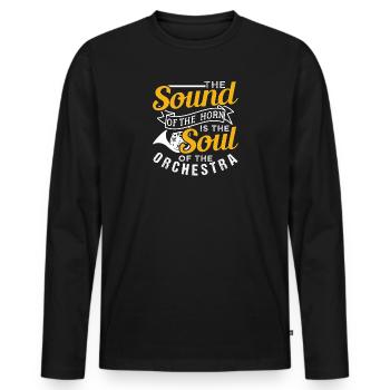 Horn orchestra gift - Men's Premium Organic Long Sleeve Shirt - black - Front - Nico (187cm)