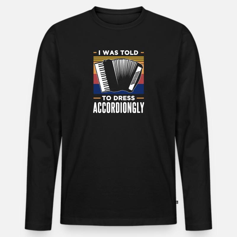 Akkordeon Retro Geschenkidee - Männer Premium Bio Langarmshirt - Schwarz