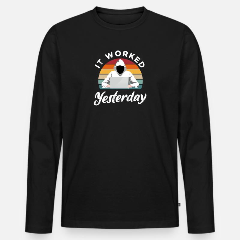 Programmierer Retro Geschenkidee - Männer Premium Bio Langarmshirt - Schwarz
