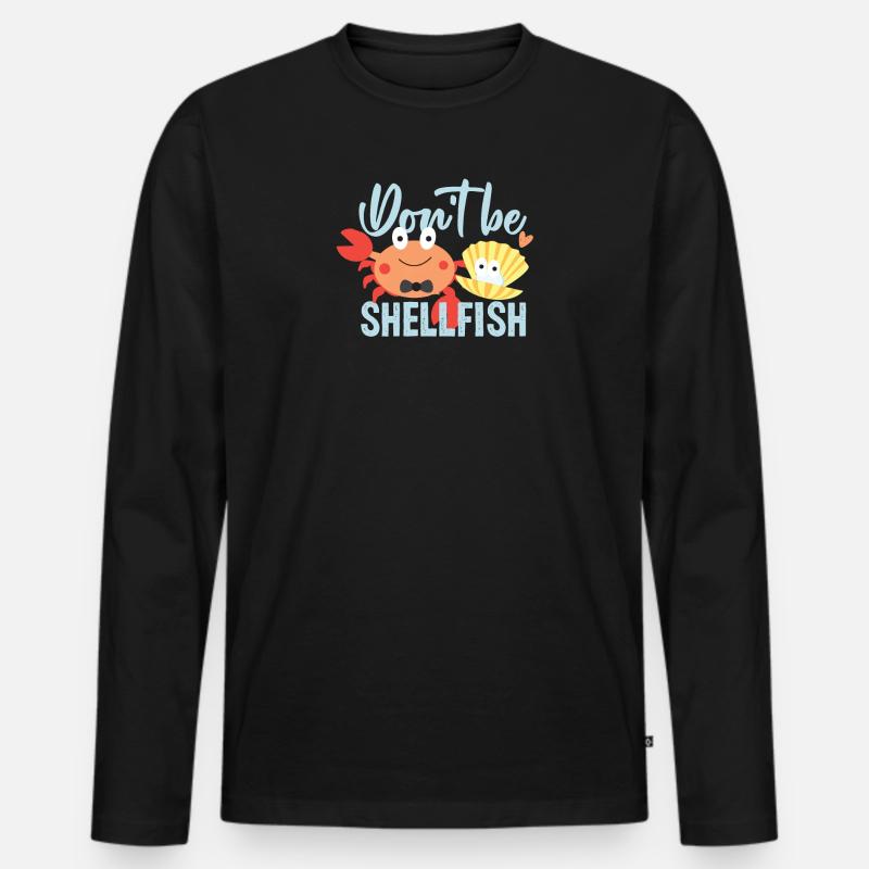 Meeresfrüchte Schalentier Geschenkidee - Männer Premium Bio Langarmshirt - Schwarz