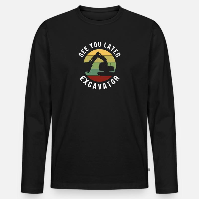 Bagger Baggerfahrer Geschenkidee - Männer Premium Bio Langarmshirt - Schwarz
