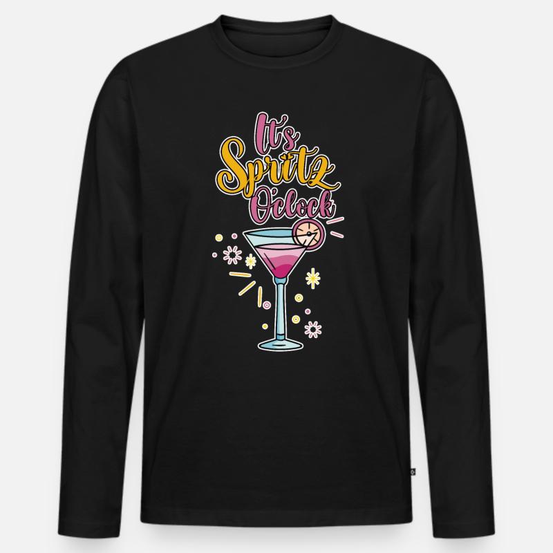 It's Spritz O'clock 4 - Männer Premium Bio Langarmshirt - Schwarz